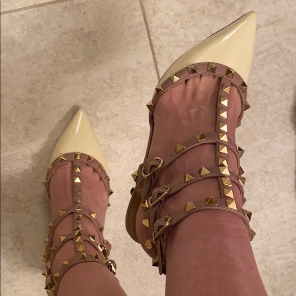 Valentino Rockstuds cream and taupe - Picture 2 of 6